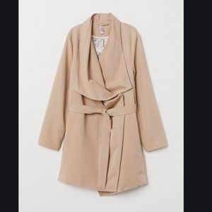 H&M Divided tan overcoat size US 10 NWT
